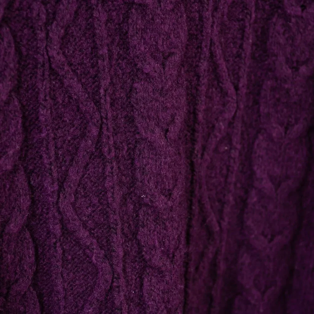 Loft ribbed purple pullover sweater size M